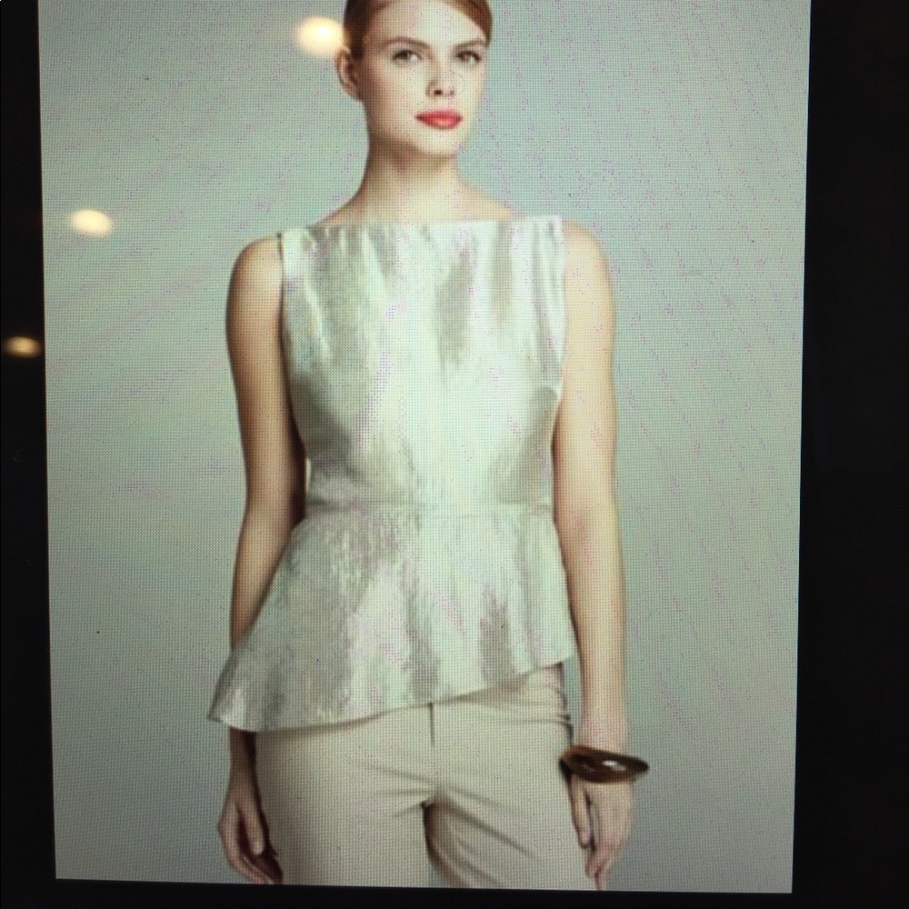 T Tahari Anidora Metallic with Neon accent blouse
