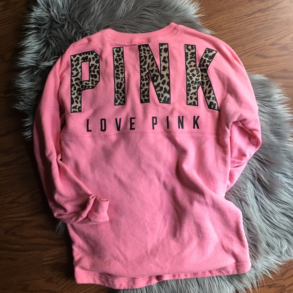 Super Cute PINK Pull-over sweater Leopard Print