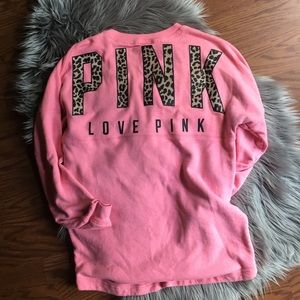 Super Cute PINK Pull-over sweater Leopard Print