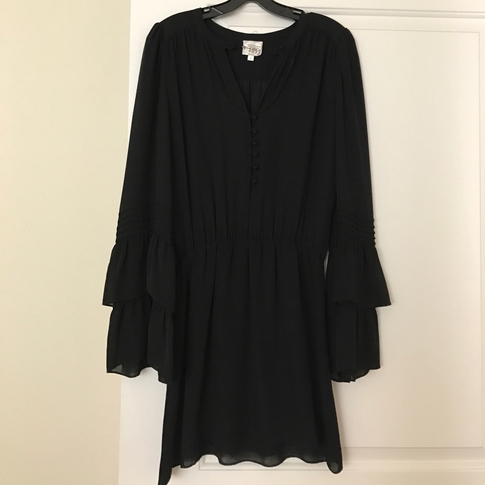 Parker Black Chiffon Mini Dress