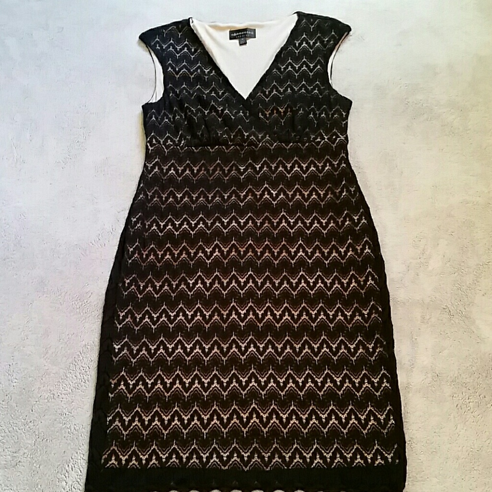 Sexy black and tan lace dress