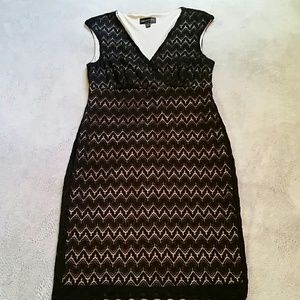 Sexy black and tan lace dress