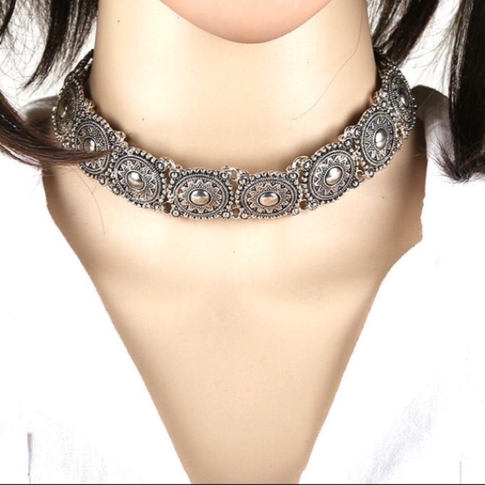 Silver Boho Collar Choker