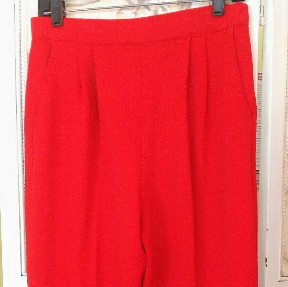 St. Johns Knit Stove-Cut Pull-On Pants, Deep Ruby