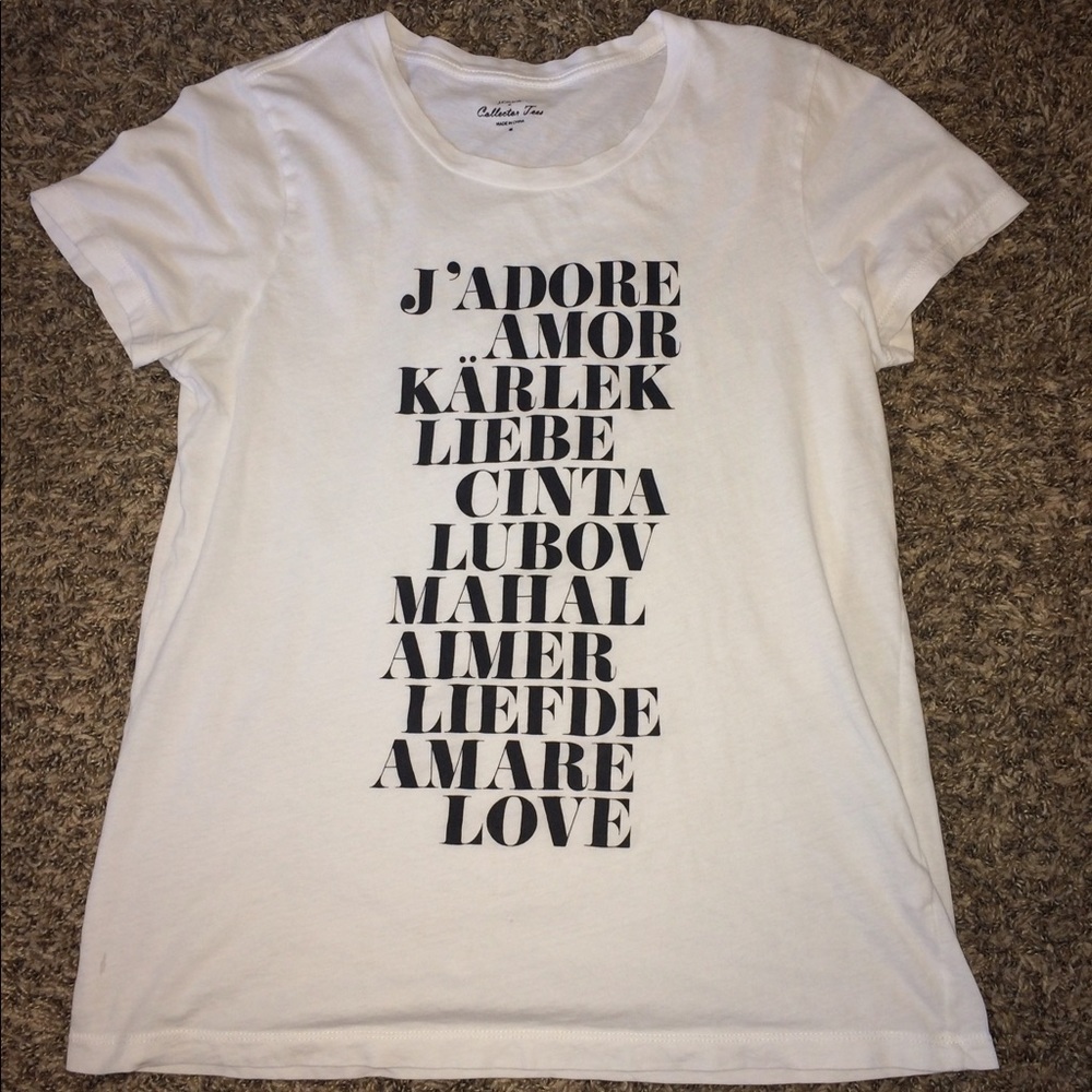 J.crew white LOVE shirt