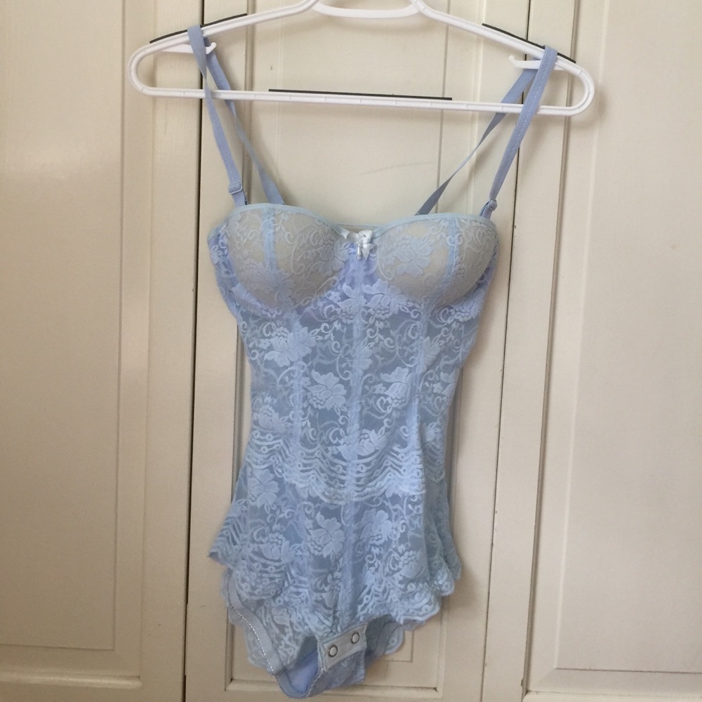 3 for $20 eligible! Bodysuit lingerie baby blue.