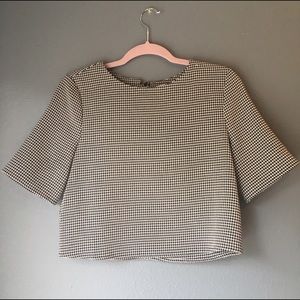 Francesca's Houndstooth Crop Top