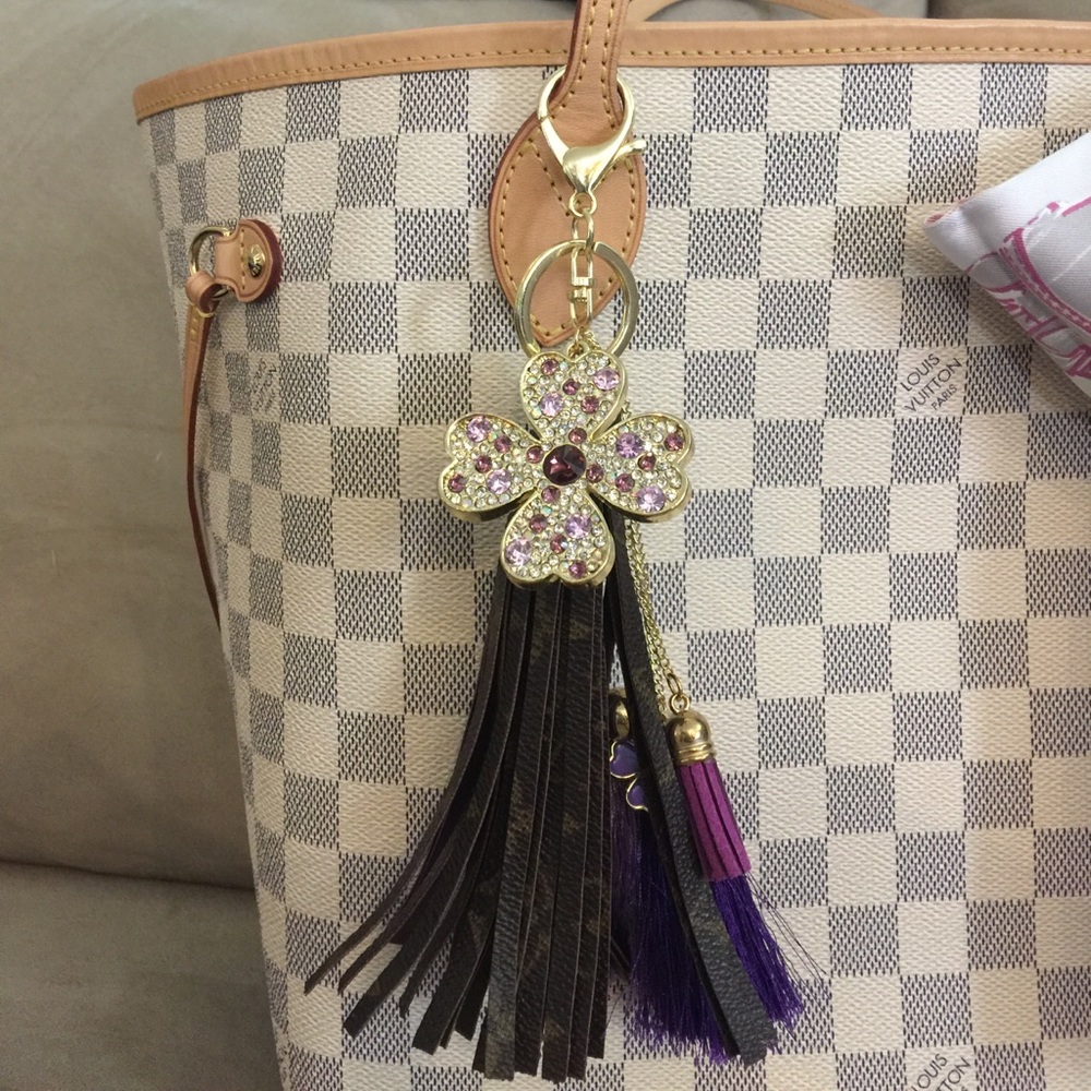 Authentic Louis Vuitton Canvas Purple Tassel