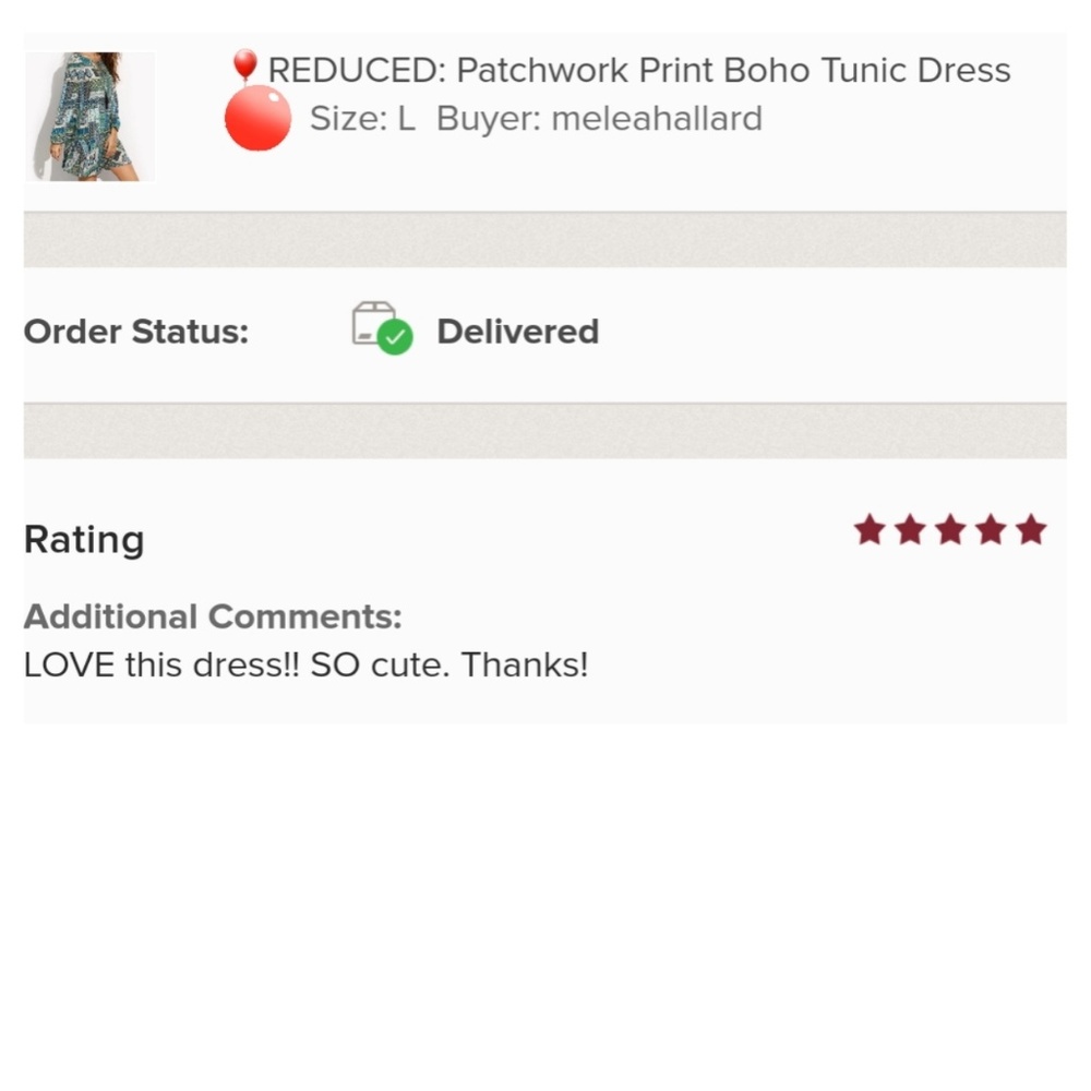 🎈CLEARANCE/ FIRM / NO OFFERS🎈Print Tunic Dress - Picture 7 of 8
