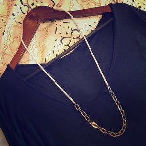 Braided Leather and Gold Anthropologie Necklace