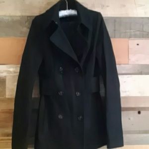 Double-breasted pea coat, black, size 2