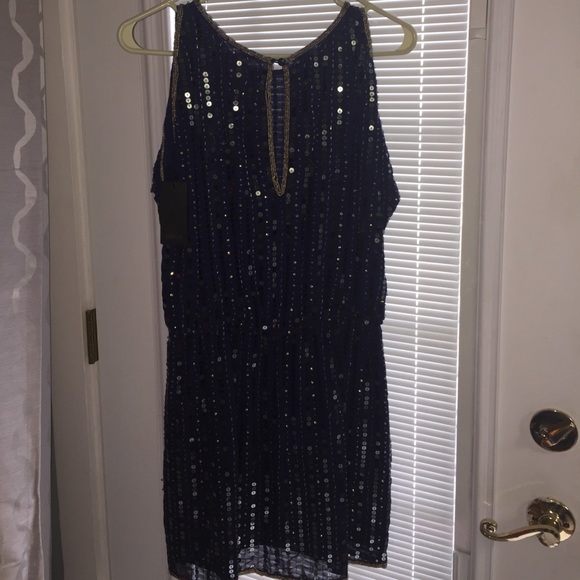 Navy and Gold Sequin dress