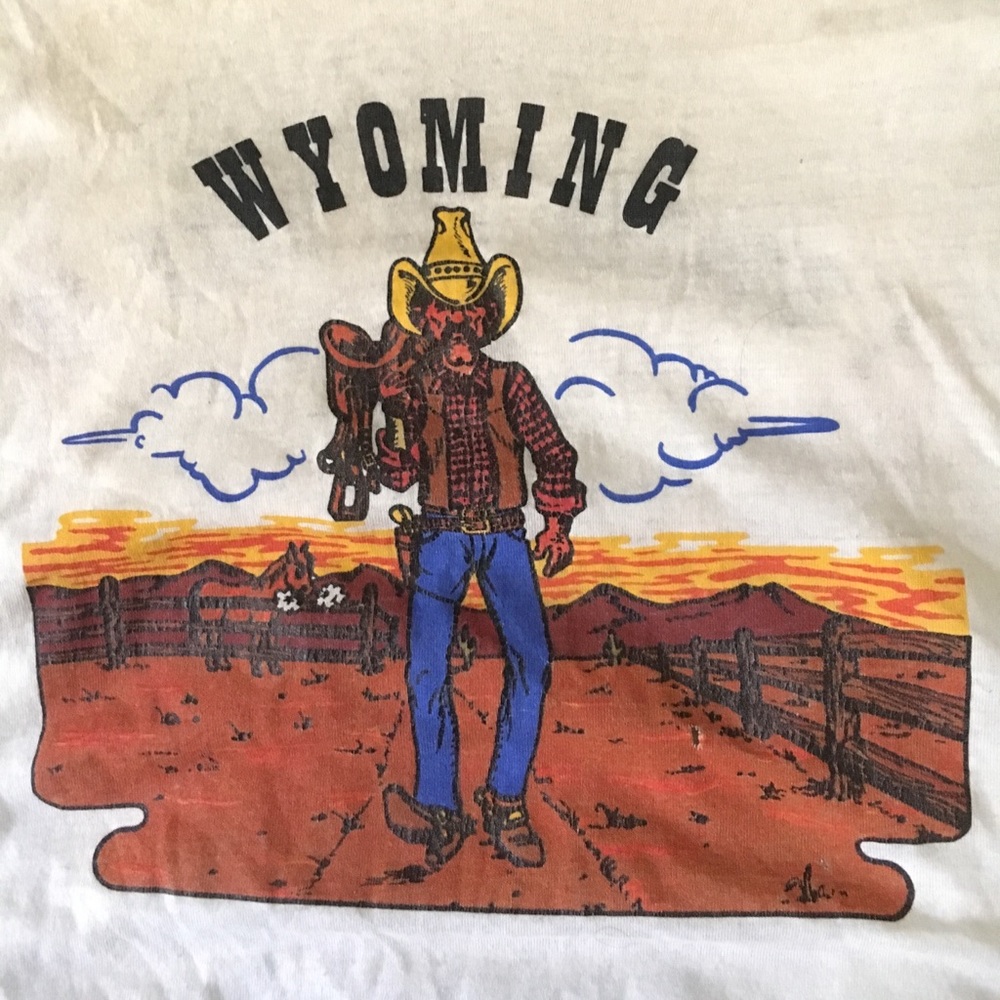 Vintage Rare Wyoming novelty tee