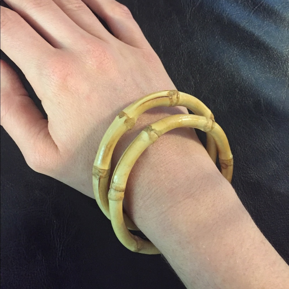 Bamboo bracelet bangle set