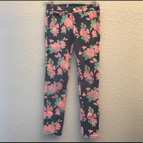 Celebrity Pink Girls Floral Jeans - Picture 1 of 5