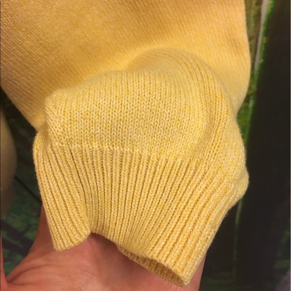 Men's Brooks Brothers Yellow V Neck Sweater - Picture 4 of 8