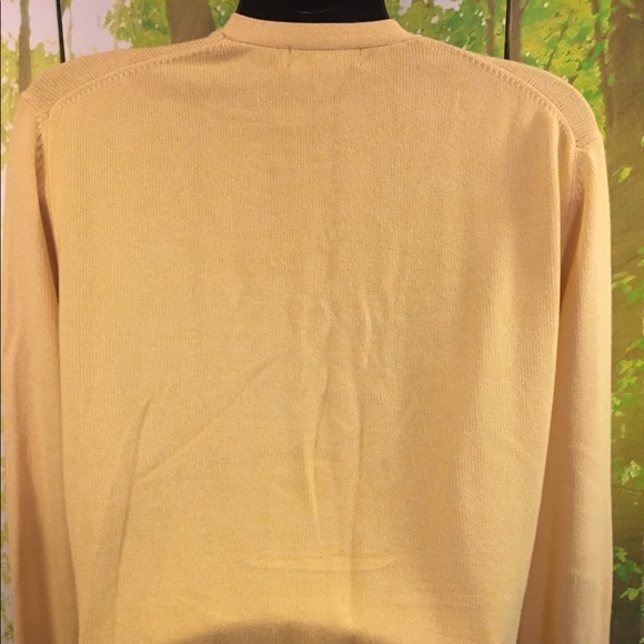 Men's Brooks Brothers Yellow V Neck Sweater - Picture 7 of 8