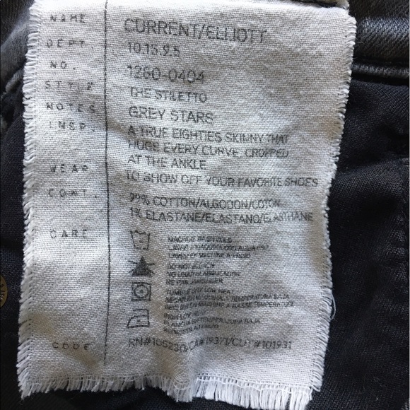Current/ Elliott,  Stiletto Grey Star Skinny Jeans - Picture 6 of 7
