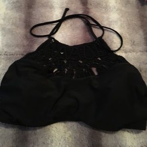 Black high neck bikini top