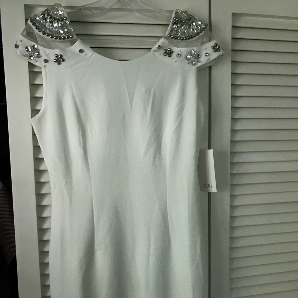 White formal mini dress