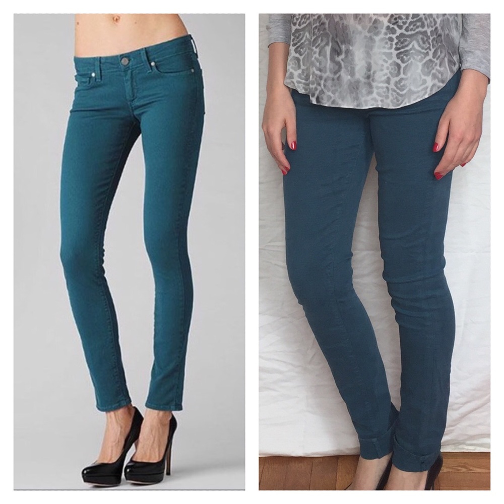 Paige Skyline Skinny denim jeans peacock blue