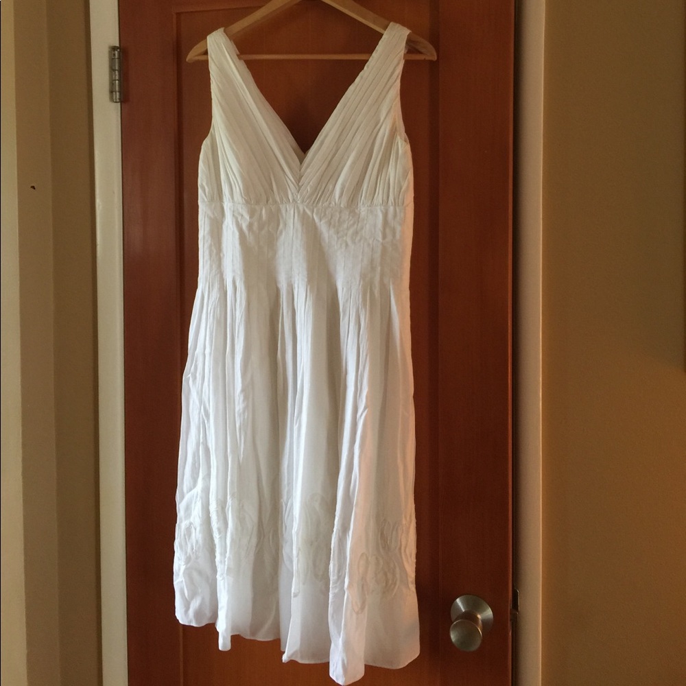White detailed Midi Sundress