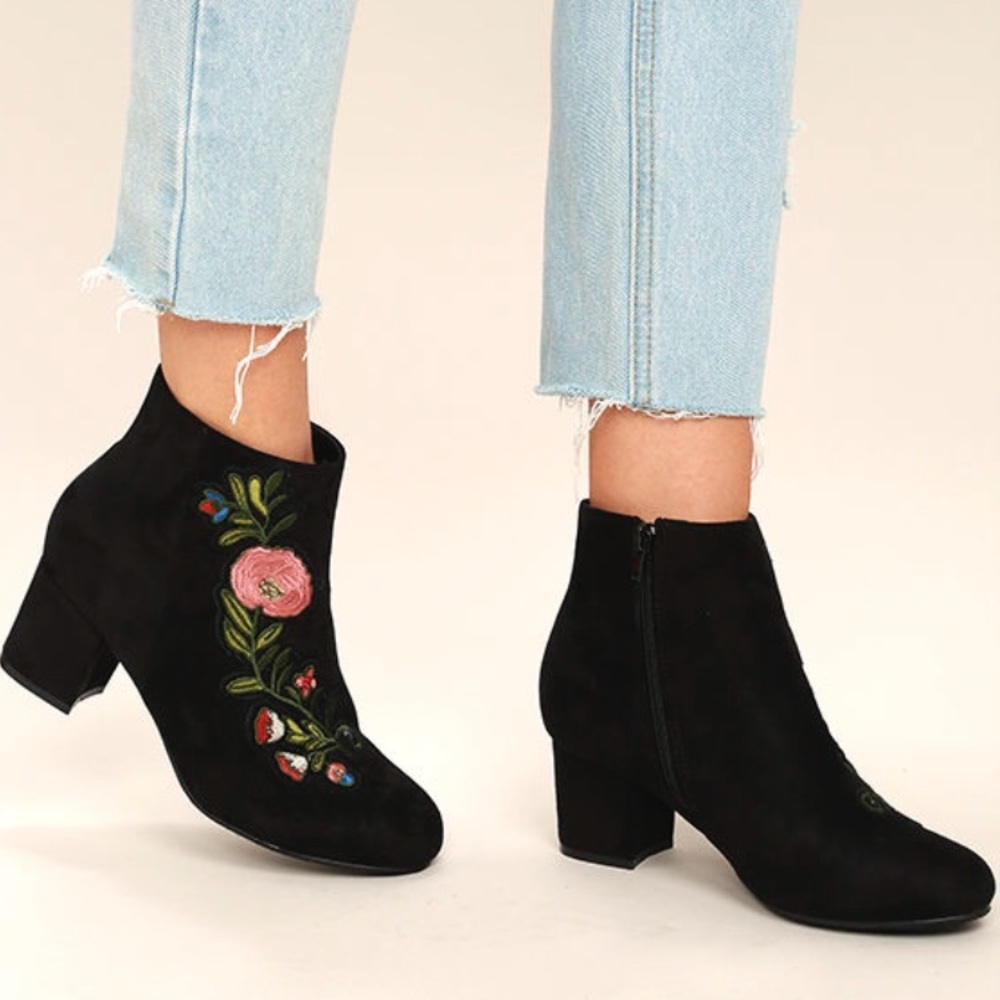 Black Suede Booties | NWT + Box Included