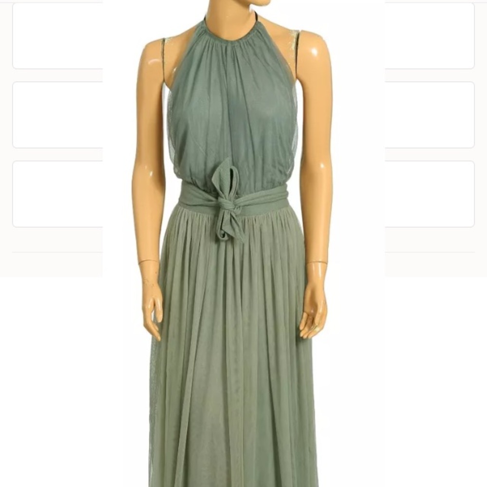 White Chocolate Gathers Halter Gown Maxi Dress M