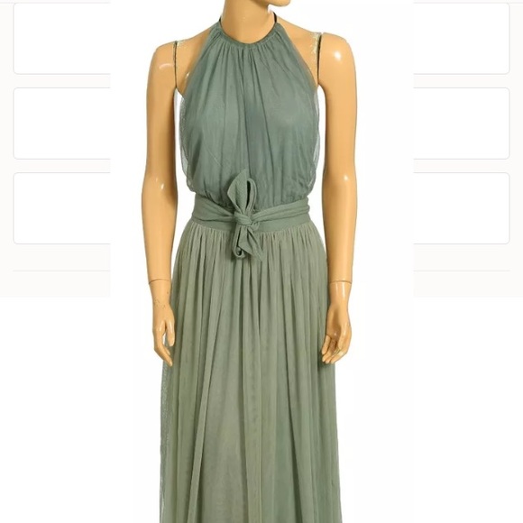 White Chocolate Gathers Halter Gown Maxi Dress M - Picture 1 of 4