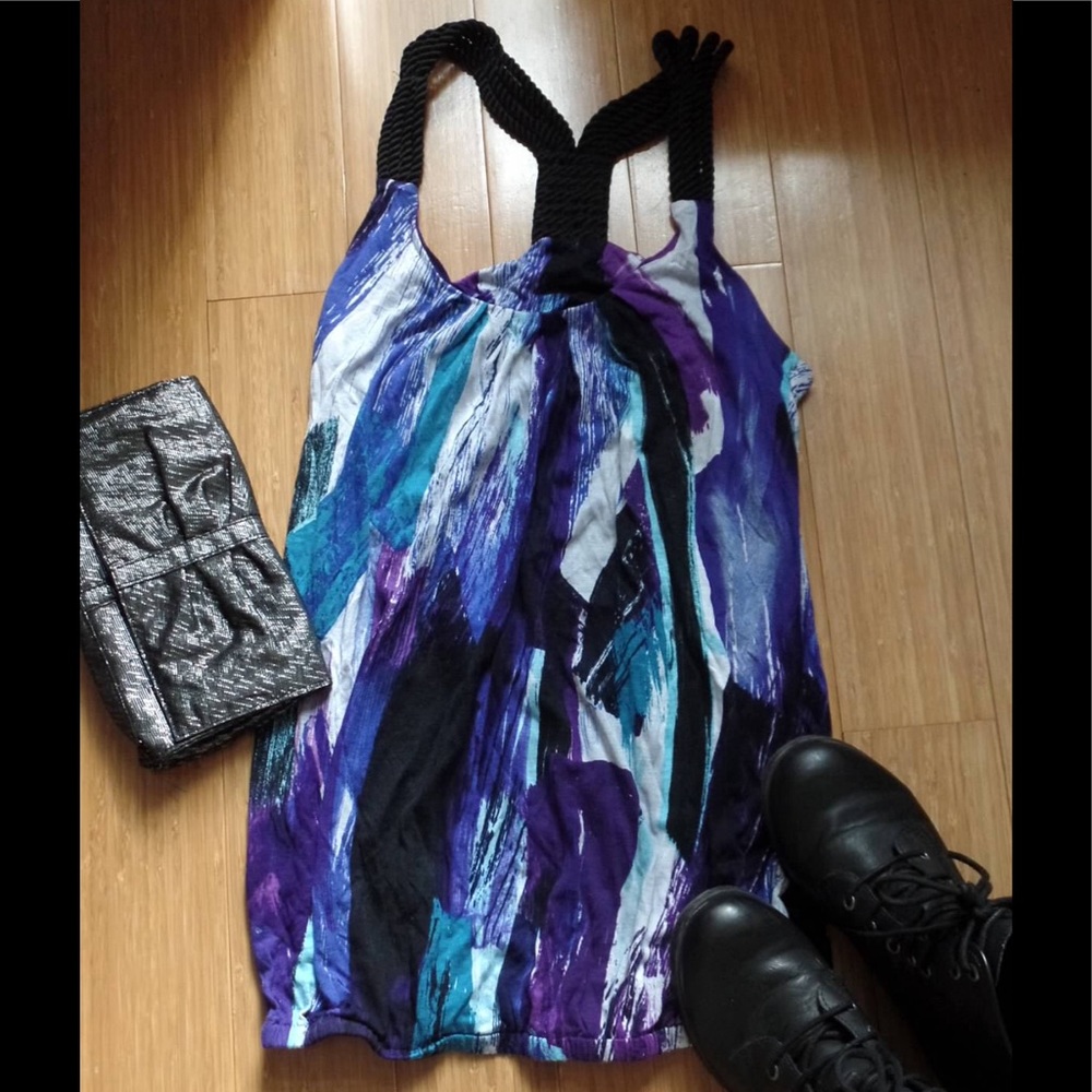 NWOT Forever 21 XXI Watercolor Tank Rope Detail