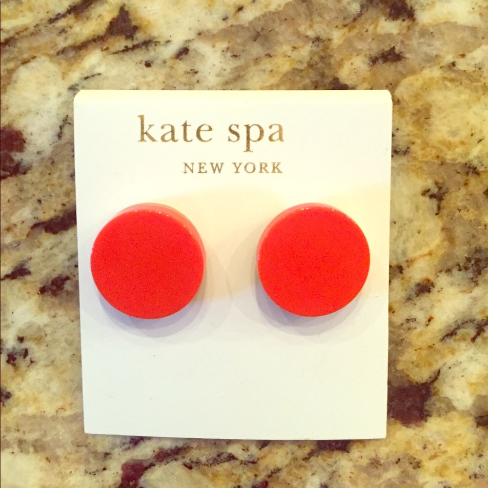 Kate Spade orange circle earrings