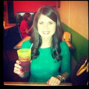 Moulinette Soeurs Anthropologie green lace peplum