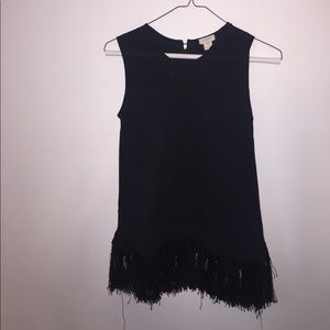 Black J. Crew shirt with fringe (xxs)