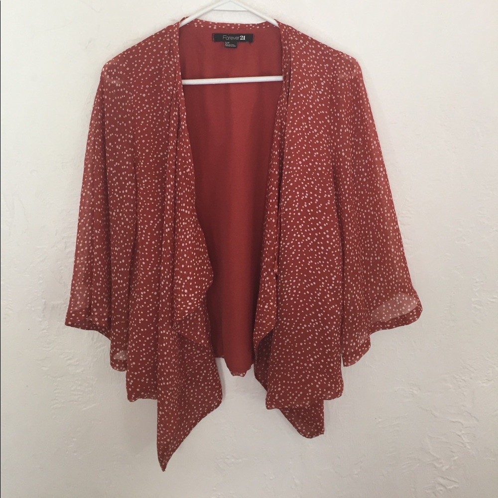 Burnt Orange Polka Dot Cardigan