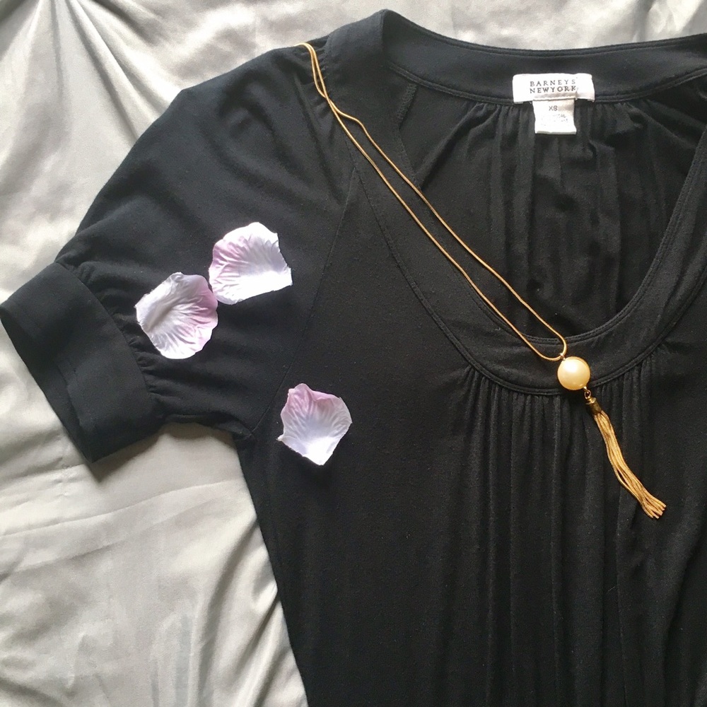 Barneys New York Black Short-sleeve Dress XS