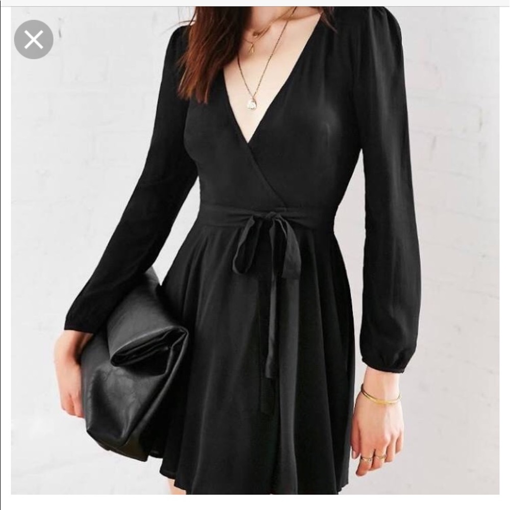 Ecote black wrap mini dress