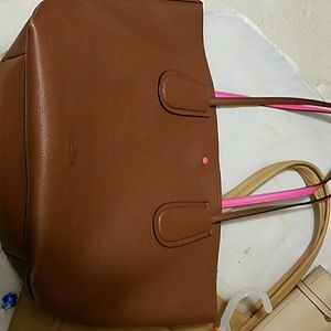 Brown leather Coach bag