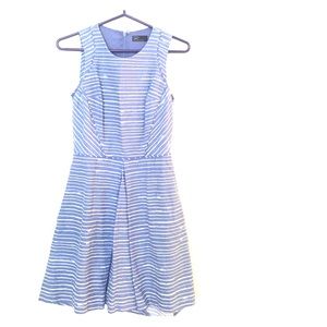 Sleeveless blue striped dress
