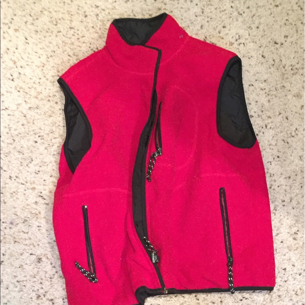 Red fleece vest