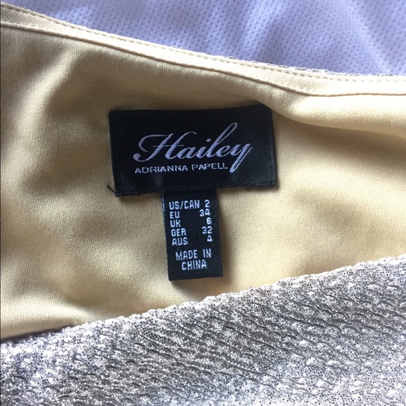 Adrianna Papell Metallic One-Shoulder Gown size 2 - Picture 7 of 8