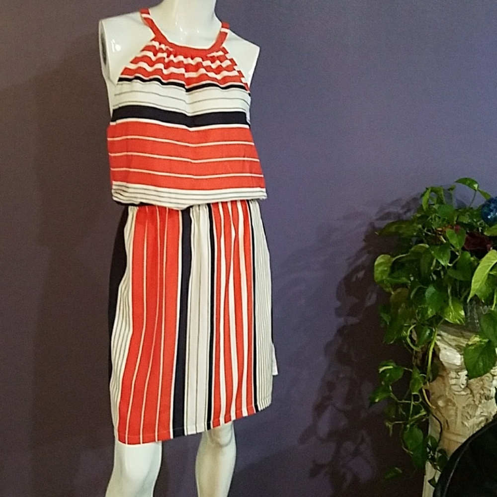 Silky stripped dress