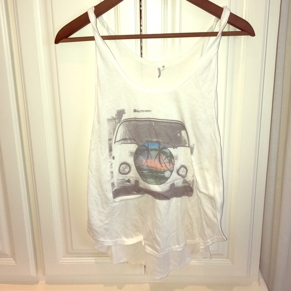 White graphic tank
