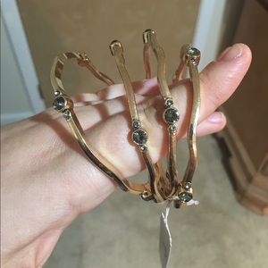 Gold bangles with olive stones NWT