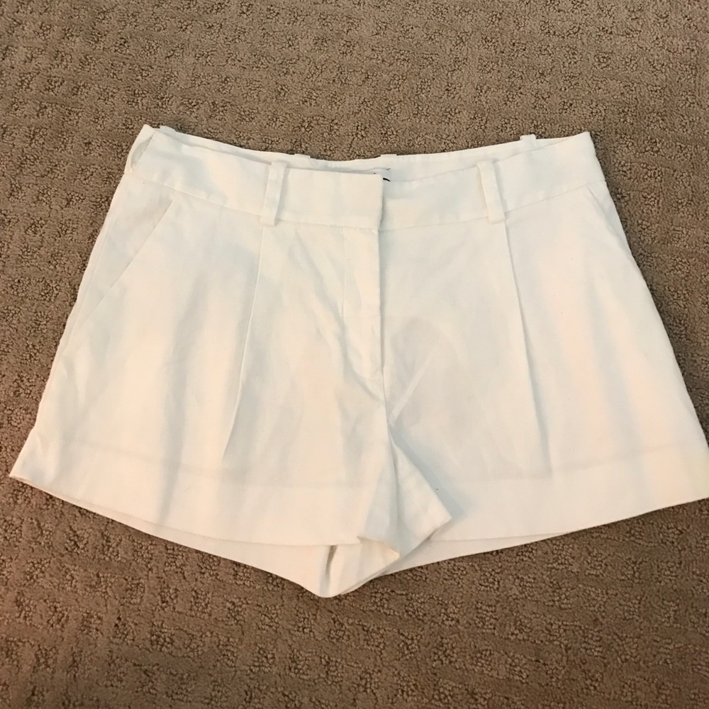 Diane von Furstenberg white linen shorts