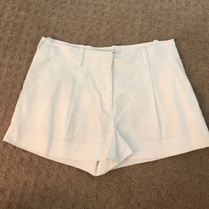 Diane von Furstenberg white linen shorts