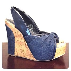 Denim Wedges