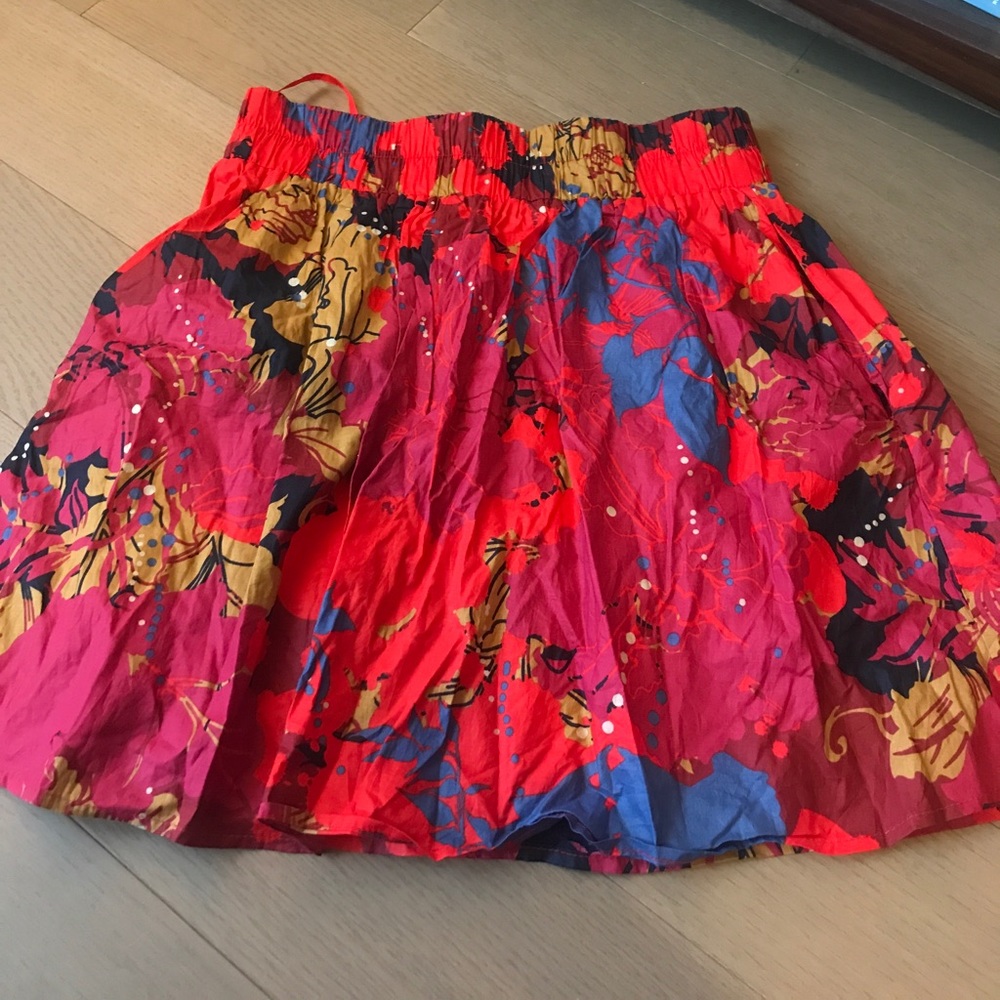 Floral elastic waist band skirt