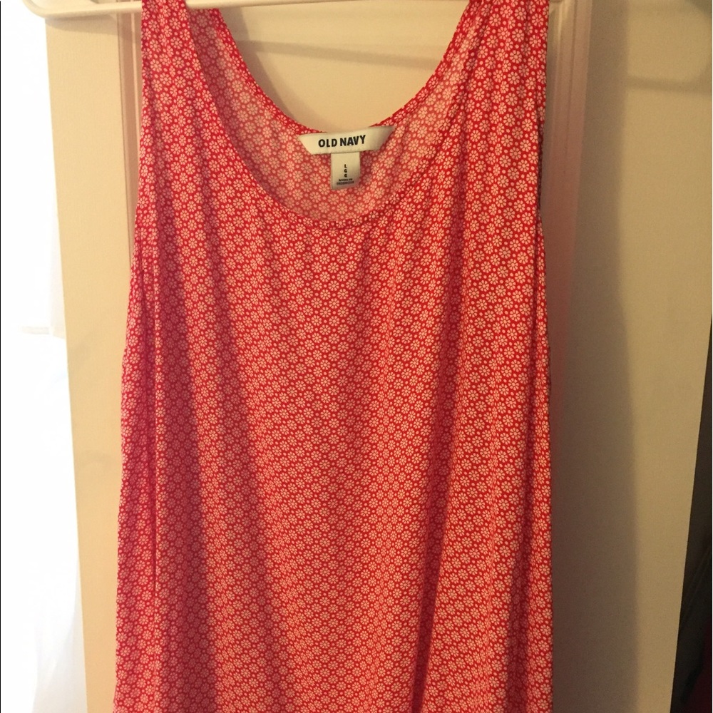 red and white tank top