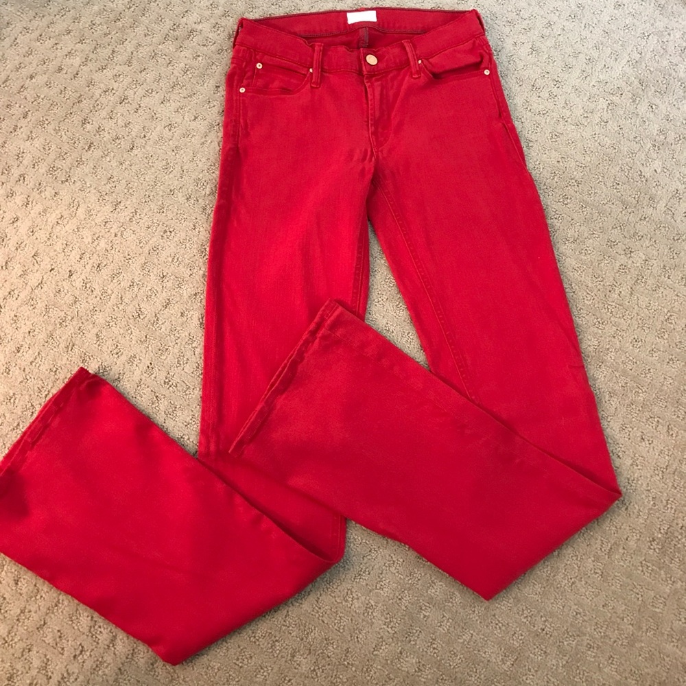 Mother Red Flare Jeans