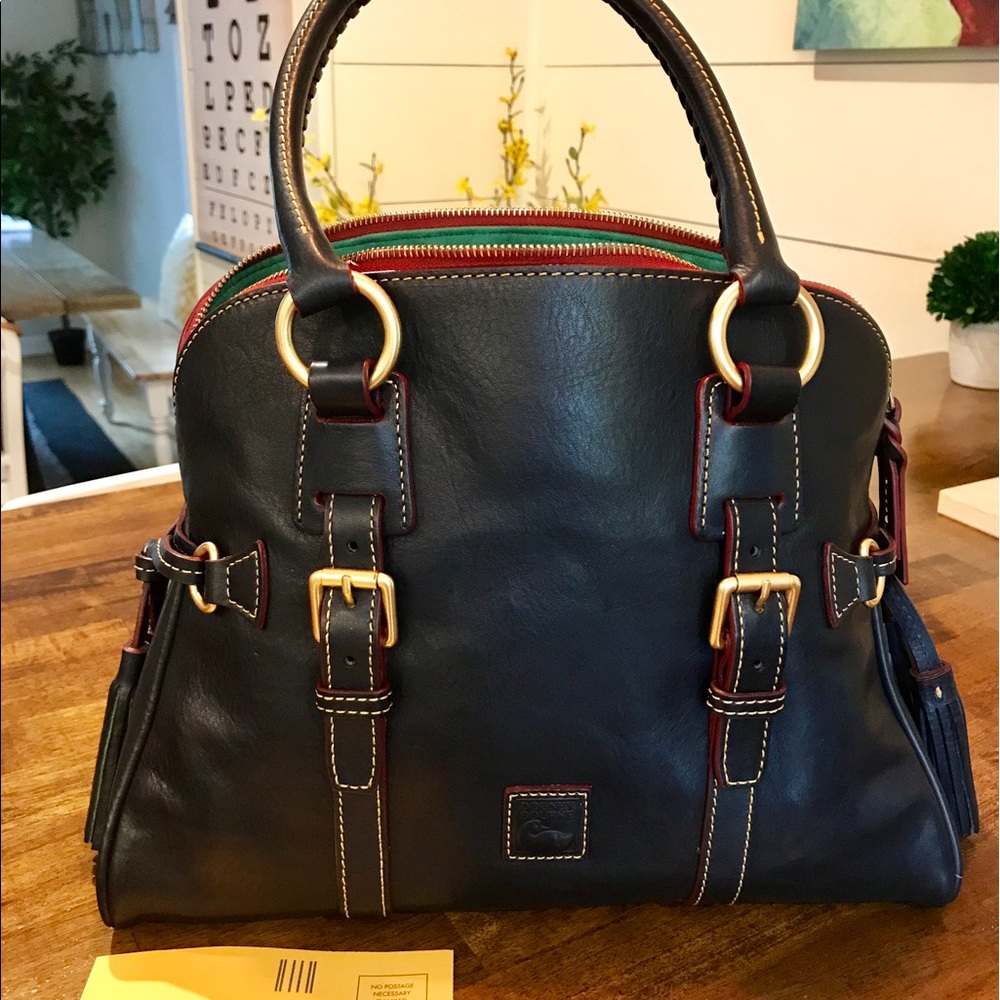 Dooney small navy Florentine domed satchel